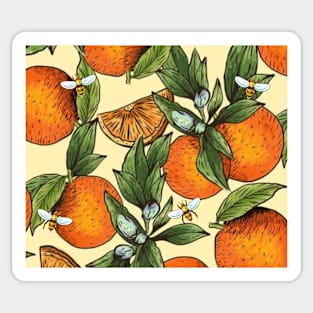 Orange Blossoms and Honey Bees Sticker